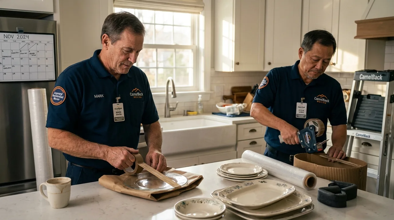 Professional crew packing kitchen dishware in Roseburg, OR